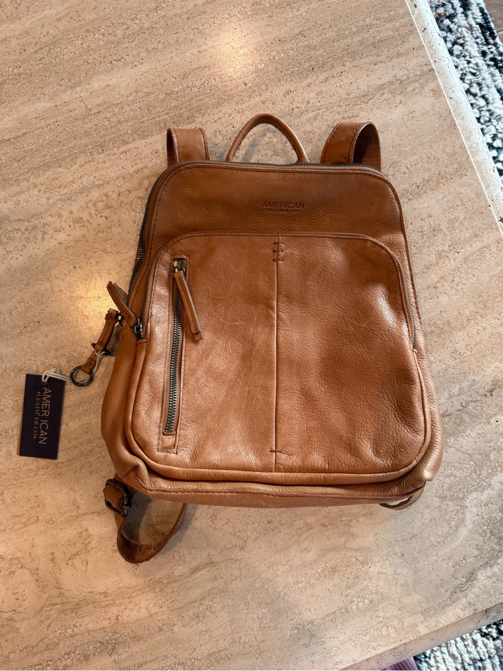 American Leather Cognac Leather Women's Backpack